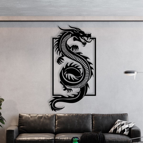 Dragon Metal Wall Art Decorative Dragon Wall Decor Dragon Wall art Dragon Silhouette Metal Dragon wall art Gift Dragon Decor for living room