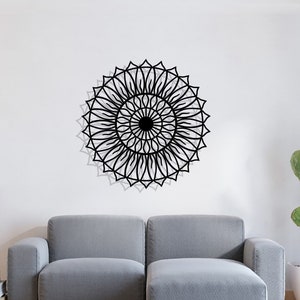 Mandala wall art metal decor lotus wall art round wall decor circle wall art circle wall decor over the bed home decor living room sign