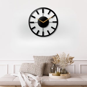 Moderner Luxus Schwarze Metall Wanduhr, moderne Wanduhr, Einzigartige Wanduhr, Moderne Uhr, Metalluhr, Metall Wanddekor, große Wanduhr