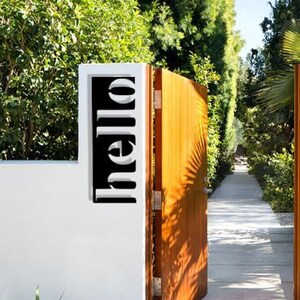 Metal Hello Sign, Metal Wall Decor, Hello Sign, Front Door Decor, Front ...