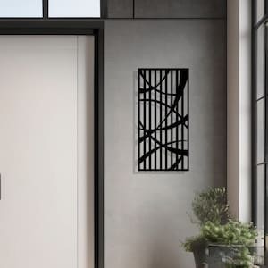 Modern Geometric Metal Wall Art for Entryway | Contemporary Black Wall Sculpture, Wall Art Framed, Wall Art Living Room, Wall Art Abstract