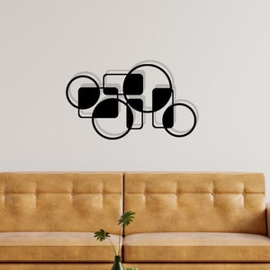 Modern Black Metal Wall Art with Geometric Design, Elegant and Contemporary Decor, Geometric Metal Wall Art, Stylish contemporary wall decor