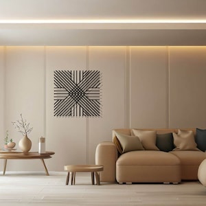 Metal Wall Art Mid Century Modern Art Luxury Style Wall Hangings Metal Retro Wall Decor for Living Room Metal Decor Bedroom Metal Hanging