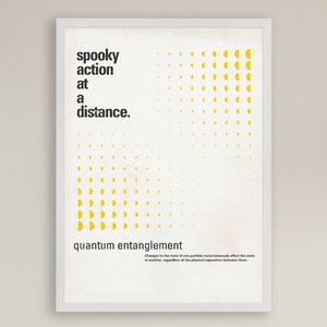 Quantum Entanglement Physics Poster, Mid Century Modern Science Wall Art, Science Poster, Science Teacher, Science Classroom Poster