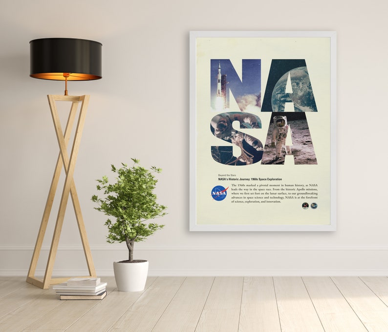 NASA 1960s Space Exploration Poster: Mid Century Modern Wall Art - Etsy