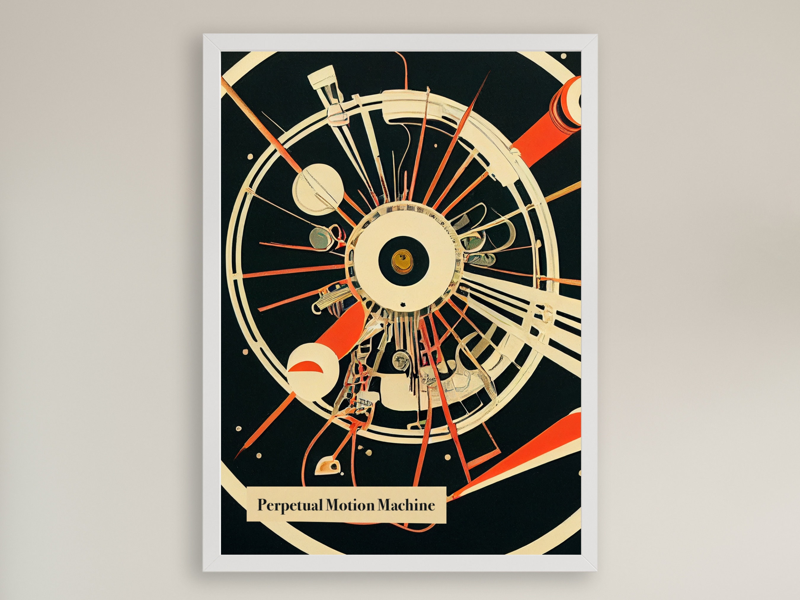 Perpetual Motion Machine Mid Century Modern Wall Art Print Etsy