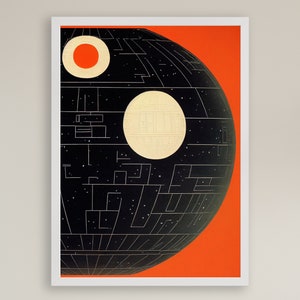 Death Star Mid Century Modern Wall Art