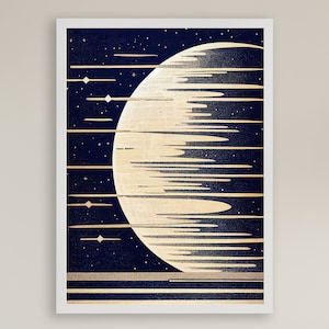 NASA Mid Century Modern Print, NASA Wandkunst, Space Wandkunst, Mond Kunst