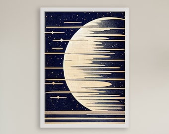 NASA Mid Century Modern Print, NASA Wall Art, Space wall art, Moon Art