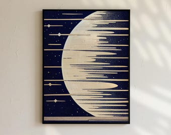 Mid Century Modern Moon Print: NASA Space Wall Art