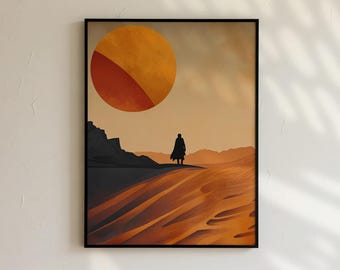 Sand Dune Art Print: Mid Century Modern Desert Landscape