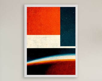 NASA Mid-Century Modern Art Print: Abstract Space Wall Decor