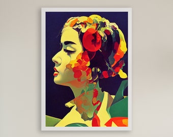 Mid Century Modern Wall Art, Vintage Print