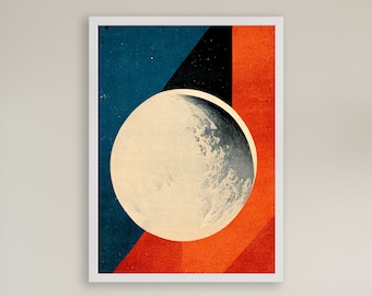 NASA Mond Print: Mid Century Modern Space Wandkunst