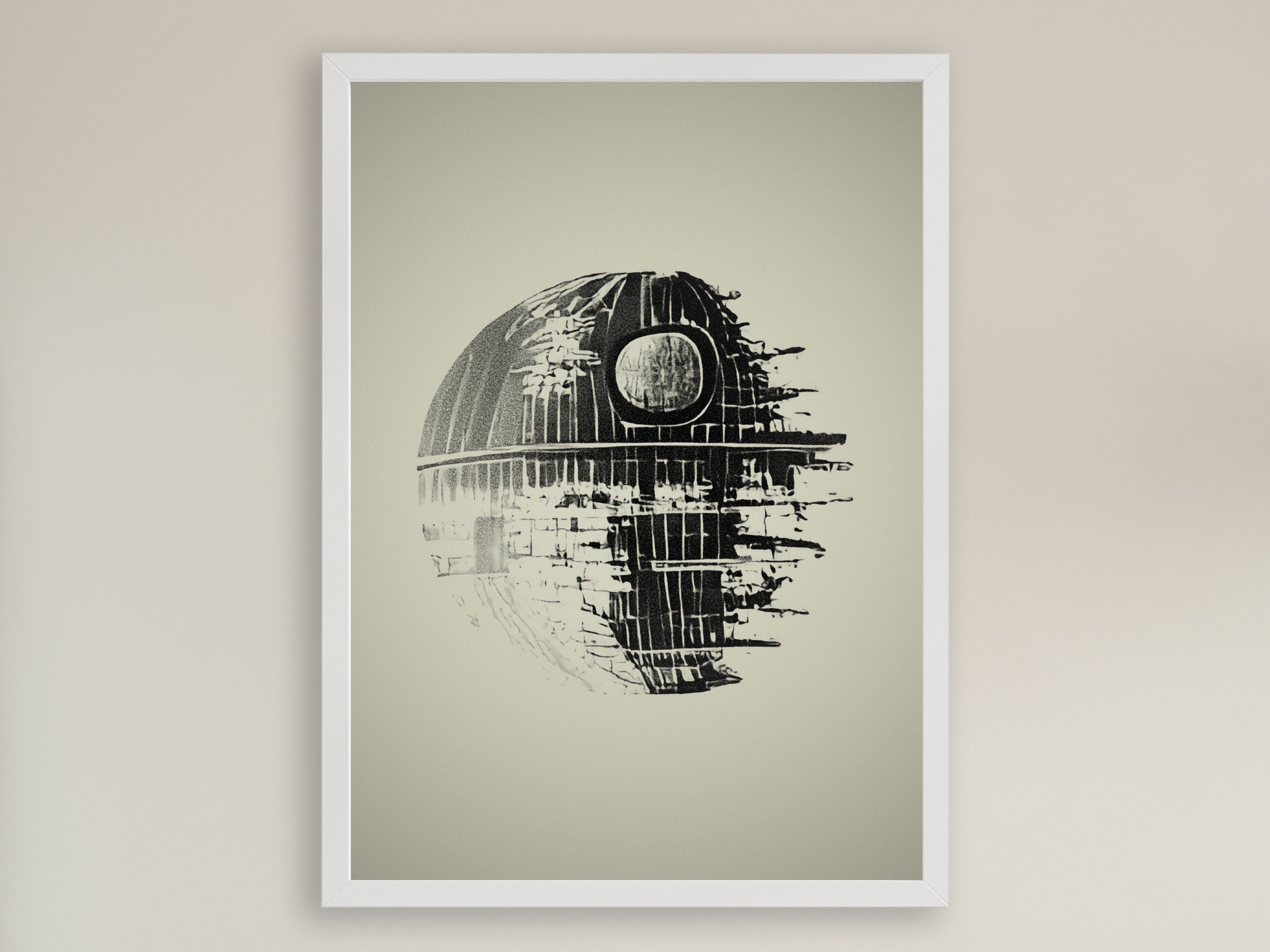 Star Wars Inspired Death Star Wall Art - Etsy