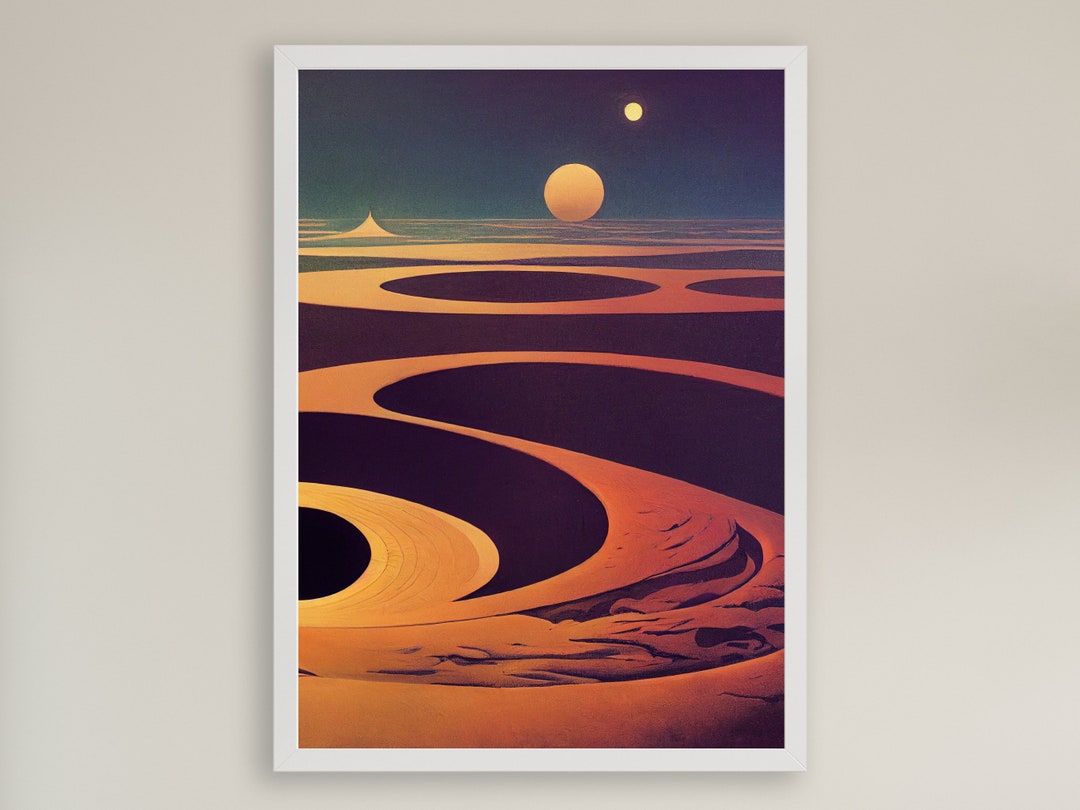 Dune Mid Century Modern Wall Art Print Etsy
