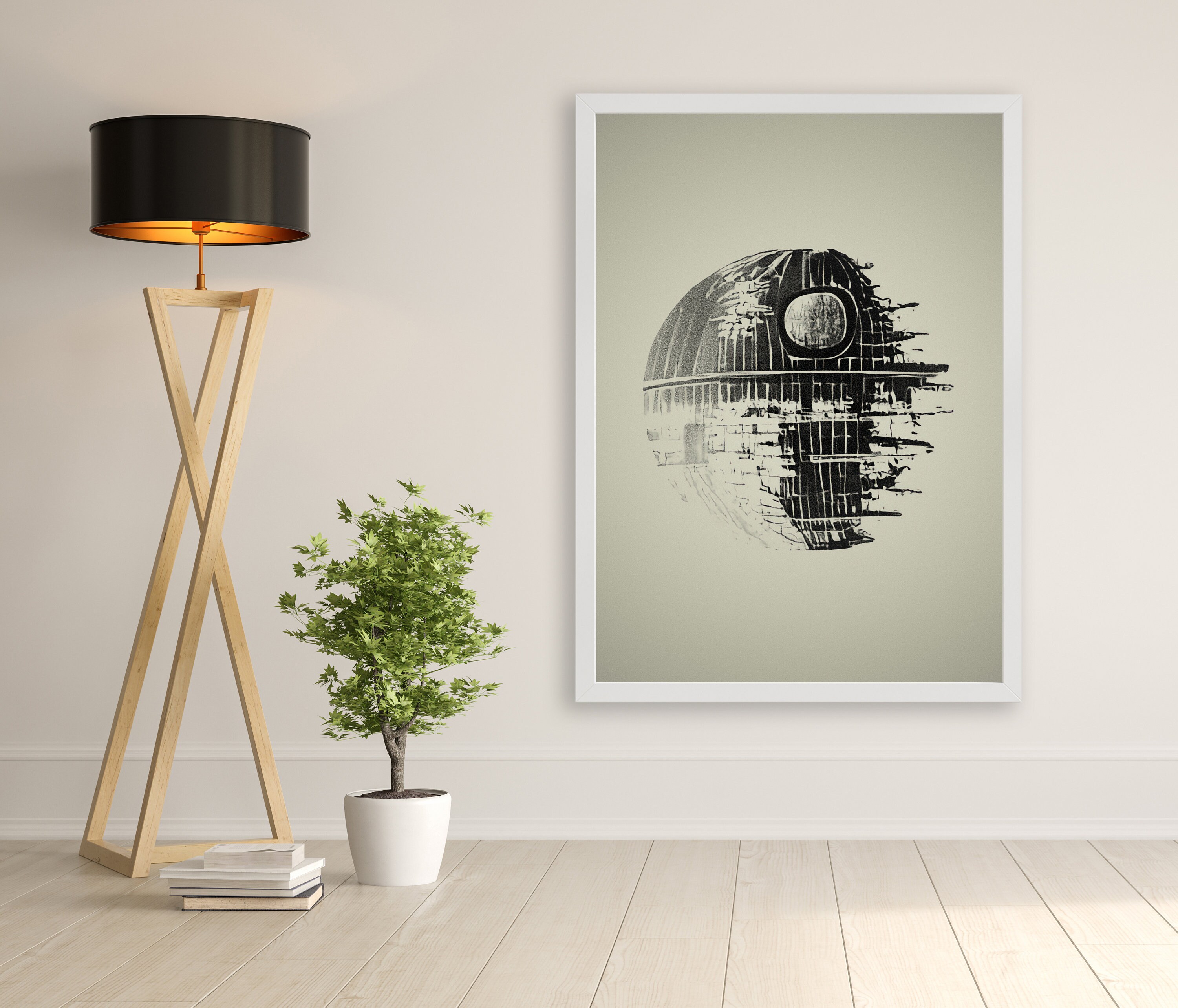 Star Wars Inspired Death Star Wall Art - Etsy