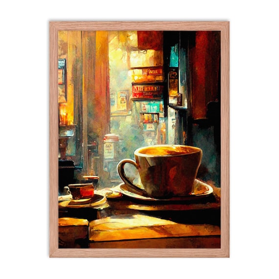 油彩画 coffee time Coffee time