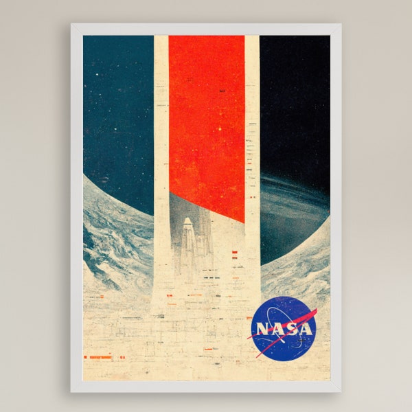 NASA Mid Century Modern Print, NASA Wall Art, Space Wall Art, NASA Poster