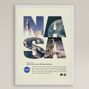 NASA Mid Century Modern 1960&#39;s Print, NASA Wall Art, Space wall art, Moon Art, Vintage NASA Poster, Apollo 11 Poster