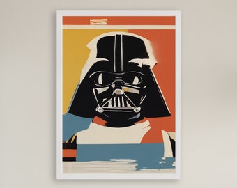 Darth Vader Mid-Century Modern Art Print: Star Wars Scifi Poster
