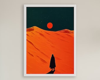Sand Dune Poster: Mid Century Modern Wall Art Print