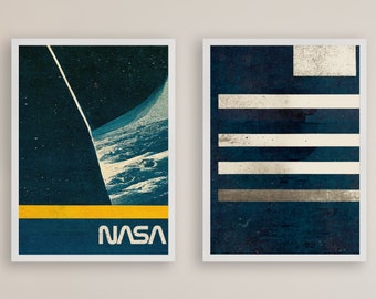 NASA Mid Century Modern Art Prints: Space Wall Decor