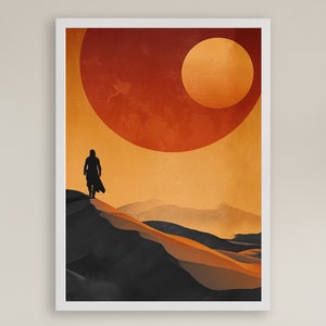 Dune Inspired Mid Century Modern Wall Art Print, Arrakis print, Dune inspired poster