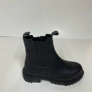 Grunge Leather Platform Boots