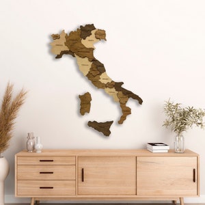 Italien Holz Karte Wand Kunst Push Pin Mappa Italia Geschenk für italienische Wanddekor Reise Karte Housewarming Geschenk Jahrestag Geschenk Wohnkultur