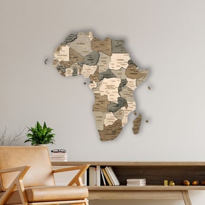 Wooden Africa Map Wall Art Wood South Africa Map Travel Map Push Pin Map Wall Decor Home Decor Anniversary Gift Birthday Gift Christmas Gift