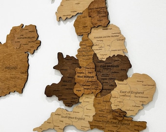 Mappa del Regno Unito in legno, decorazione da parete, mappa del Regno Unito, mappa della Gran Bretagna, mappa dell'Inghilterra, mappa della Scozia, mappa del Galles, mappa dell'Irlanda, regalo di compleanno, decorazione da parete, arredamento per la casa
