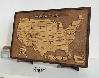 USA National Park Travel Map, Custom National Park Travel map, National Park Gift, Personalized Gift Husband Gift for Her, Anniversary Gift