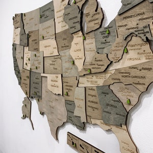 USA National Park Map Reisekarte US National Park Marker Holz US Map Wall Art Jahrestag Geschenk für Wanderer National Park Tracker Weihnachten Geschenk
