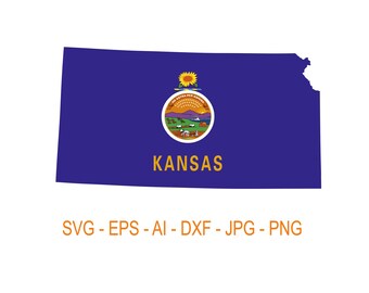 Kansas Map Cut File - Etsy