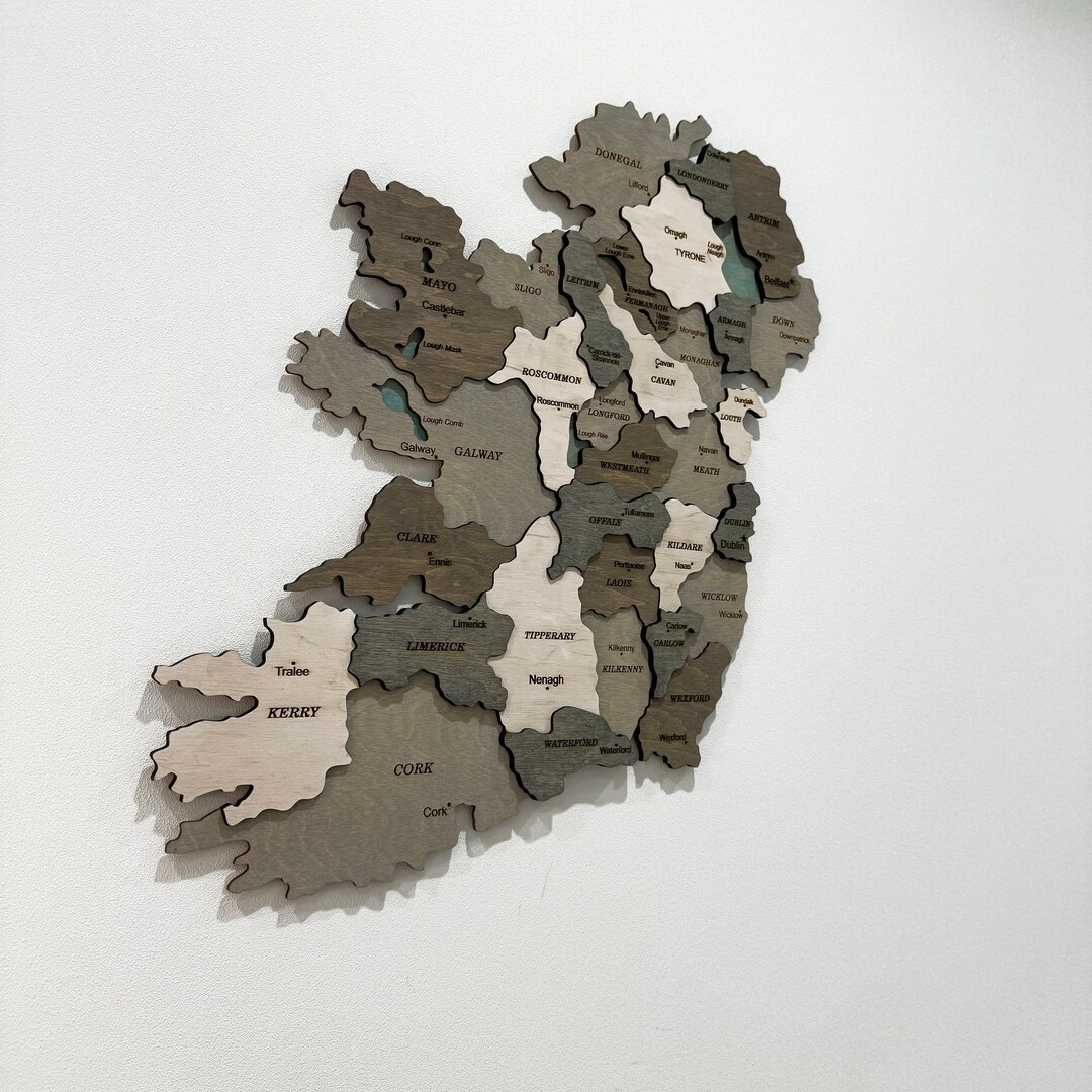 Wooden Ireland Map Wall Art Push Pin Map Irish Wall Art Irish Wall