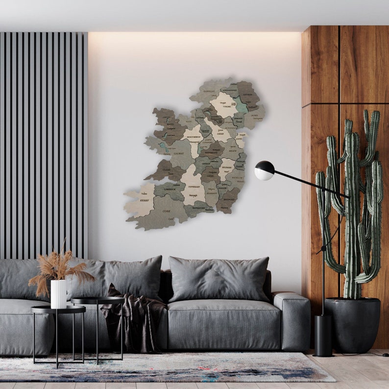 Wooden Ireland Map Wall Art Push Pin Map Irish Wall Art Irish Wall