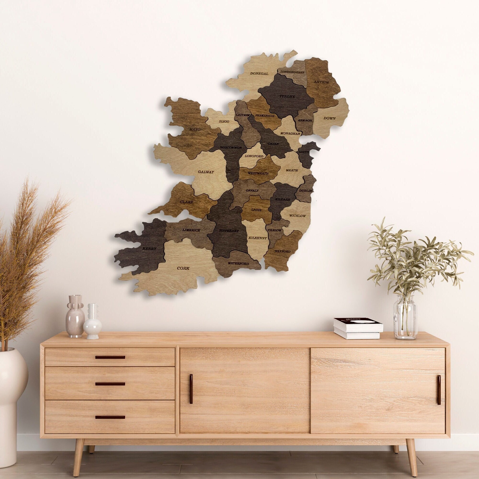 Wood Ireland Map Wall Art Push Pin Map Irish Wall Art Irish Wall Decor