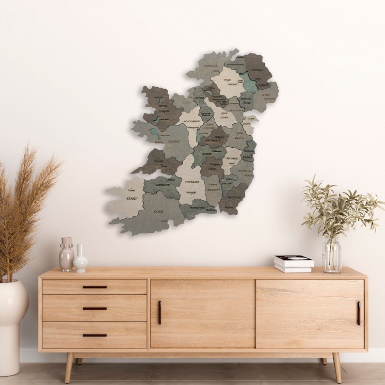 Wooden Ireland Map Wall Art Push Pin Map Irish Wall Art Irish Wall