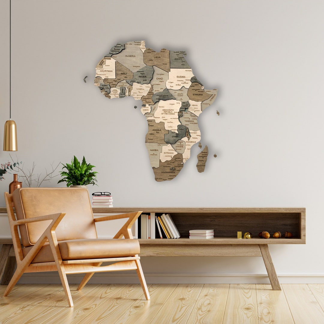 Wooden Africa Map Wall Art Wood South Africa Map Travel Map Push Pin