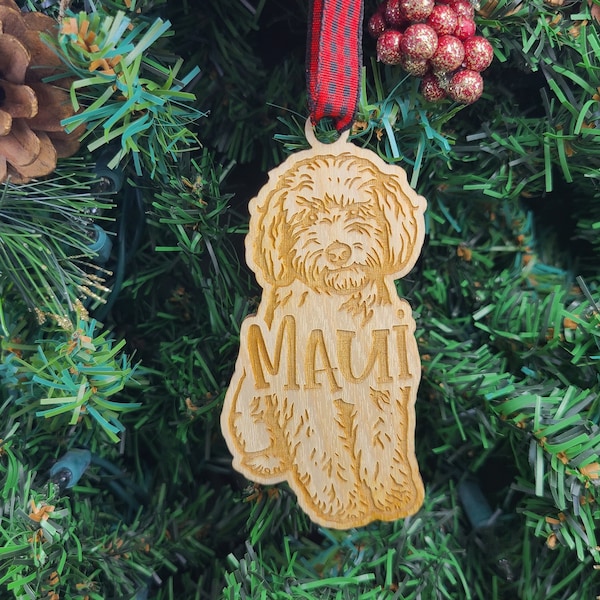 Personalized Mini Doodle Dog Ornament - Goldendoodle - Labradoodle - Aussiedoodle - Sheepadoodle - Bernedoodle - Cockapoo - Cavapoo