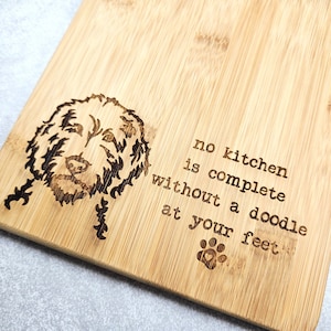 13" Doodle Dog Serving Board - Dog Mom Charcuterie Board - Adorable Cutting Board - Goldendoodle - Labradoodle - Aussiedoodle - Bernedoodle