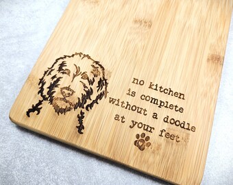 15" Doodle Dog Serving Board - Dog Mom Charcuterie Board - Adorable Cutting Board - Goldendoodle - Labradoodle - Aussiedoodle - Bernedoodle