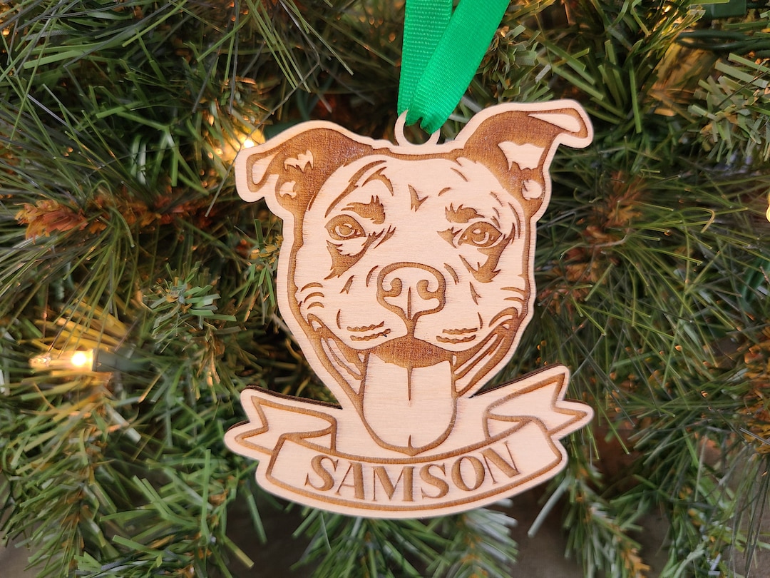 Personalized Pitbull Ornament Dog Ornament American Pitbull Terrier