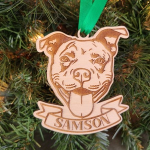 Personalized Pitbull Ornament - Dog Ornament - American Pitbull Terrier - Bully Breed