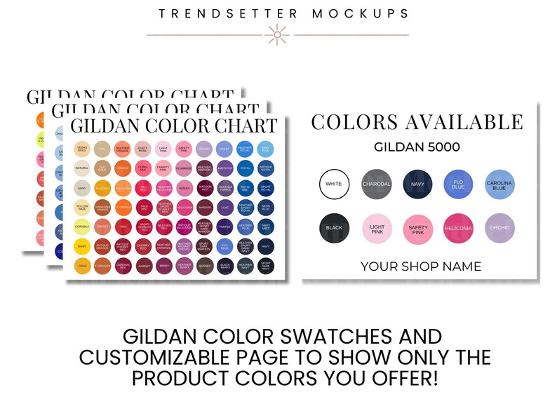 Editable Gildan 5000 Color Size Chart, Canva Template - Etsy