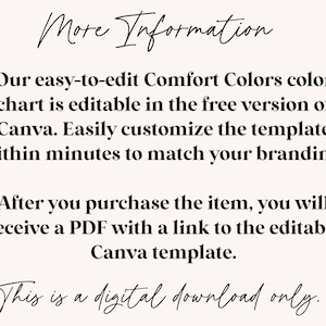 Editable Comfort Colors C1717 Color Chart, Canva Template Editable ...