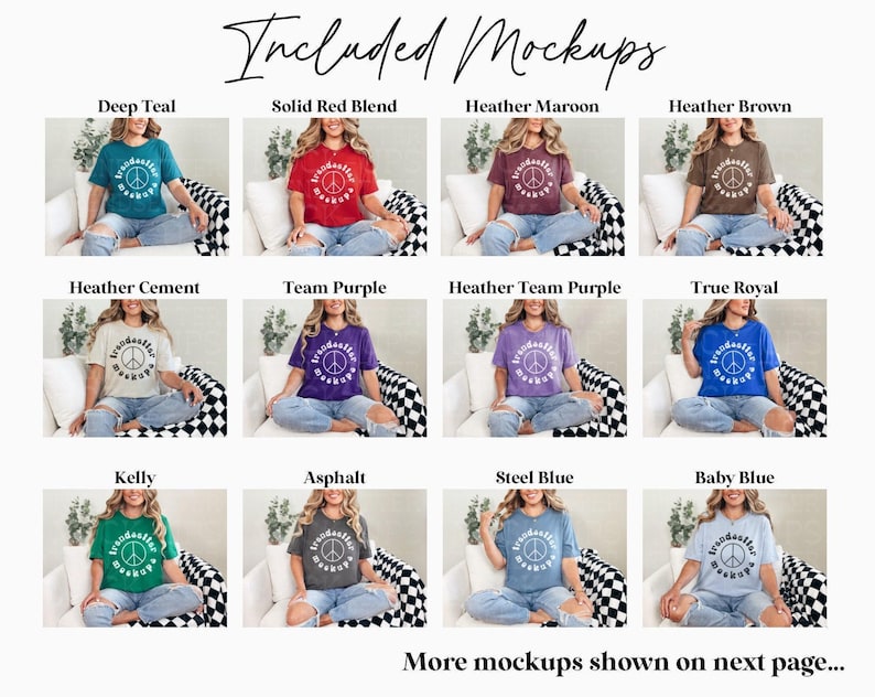 Bella Canvas 3001 Mockup Bundle, BC3001 T-shirt Mocks, Real Person Model image 3