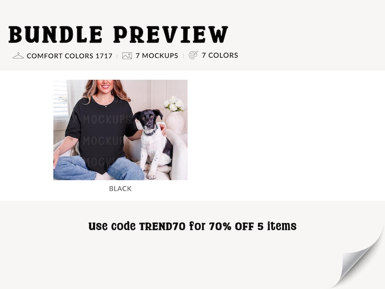 Comfort Colors 1717 Dog Mockup Bundle, CC1717 Pet T-shirt Mocks, Real Model image 5