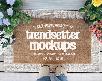 Coir Doormat Mockup, 24x16 Welcome Mat Mockup, Front Porch Door Mat
